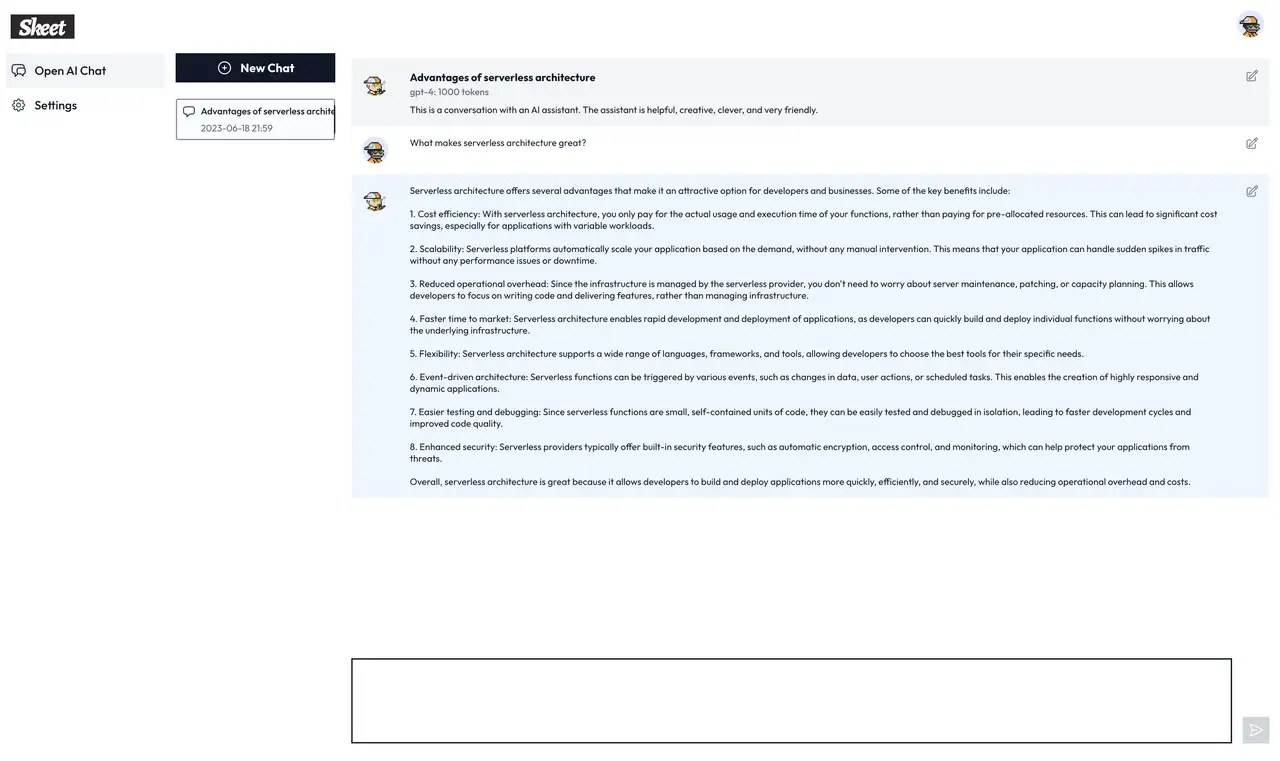 Skeet Demo AI Chat App