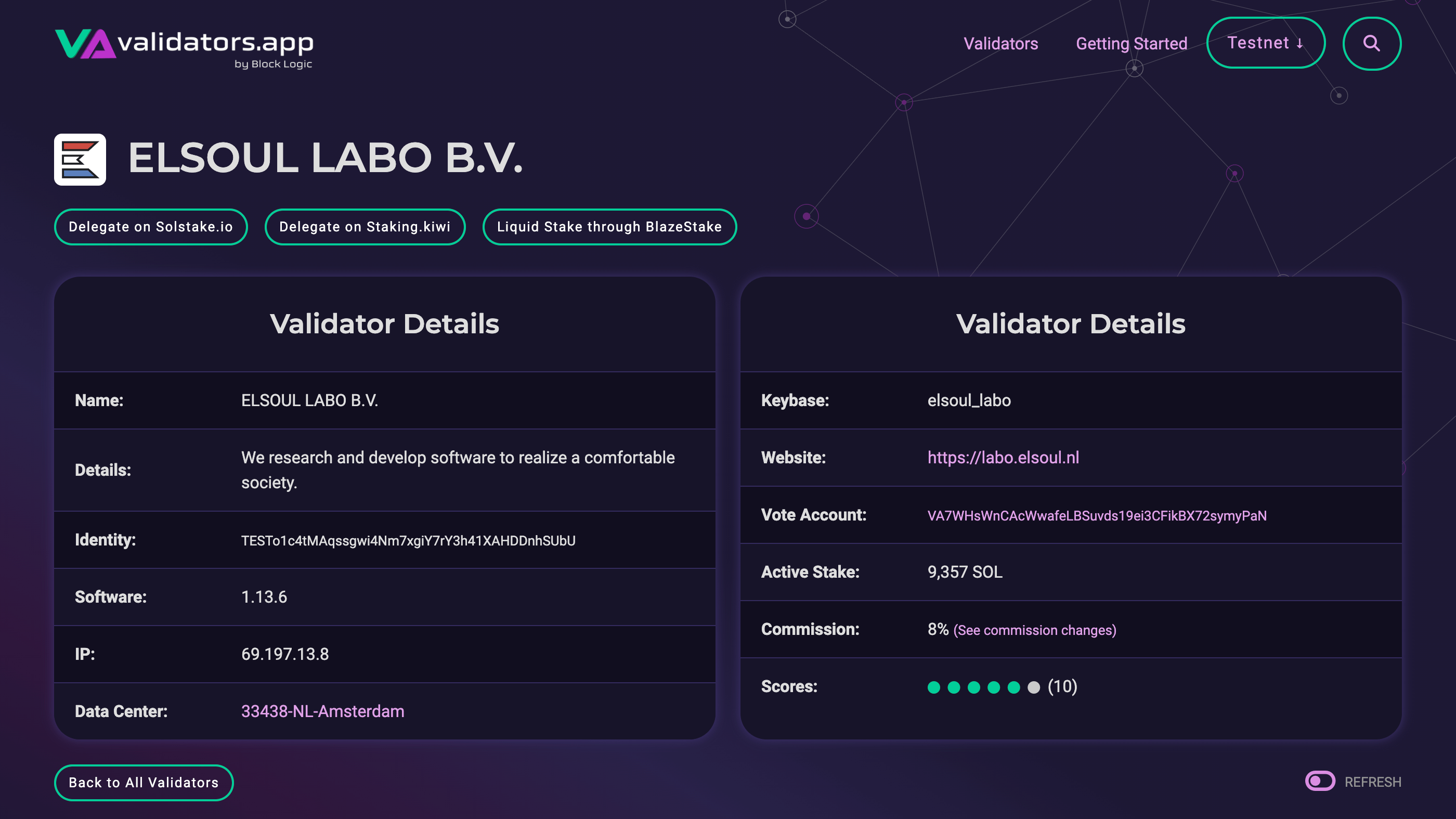 ELSOUL LABO - Solana Testnet Validator