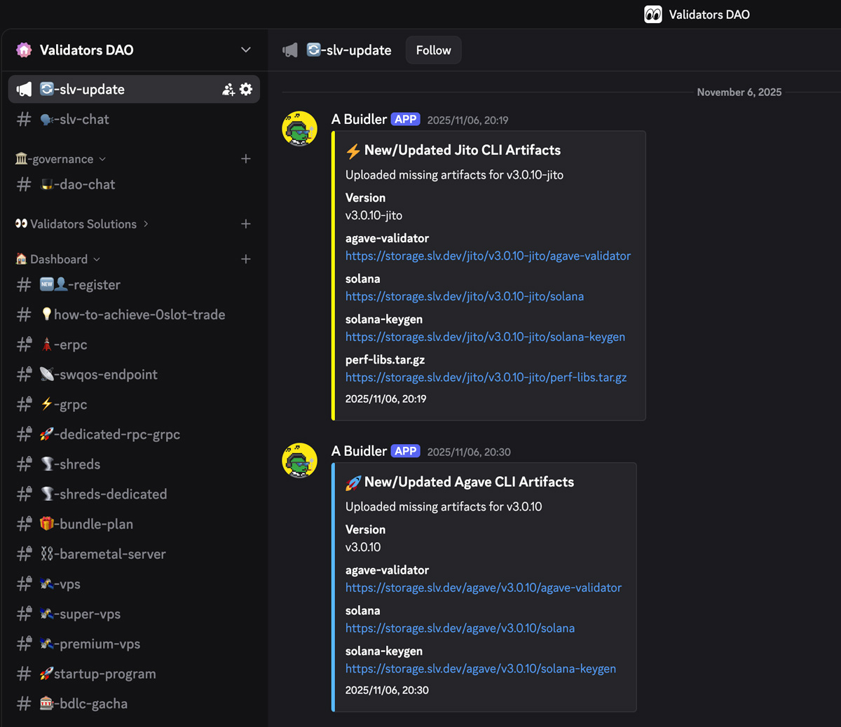 SLV Artifacts Update